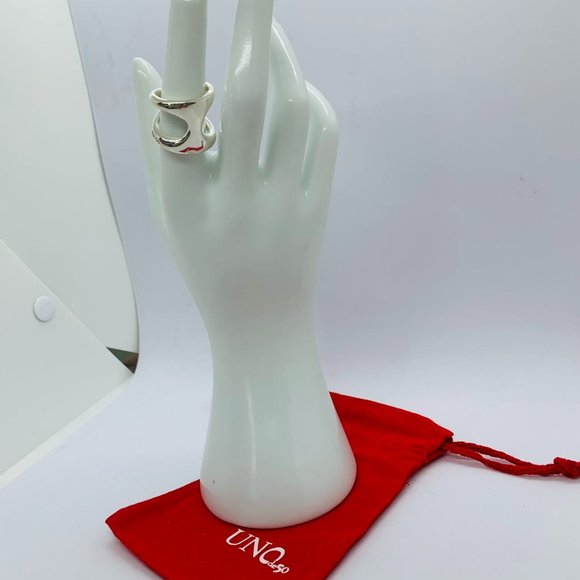 Uno de 50 Ring- SHORTCUT Ring Silver-Plated Metal Ring Women Jewelry Gift size 8 - Picture 1 of 12